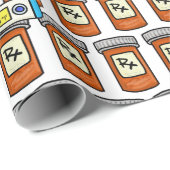 Rx Pillen Thermometer Spritze Geschenkwrake Geschenkpapier (Rolleneckpunkt)