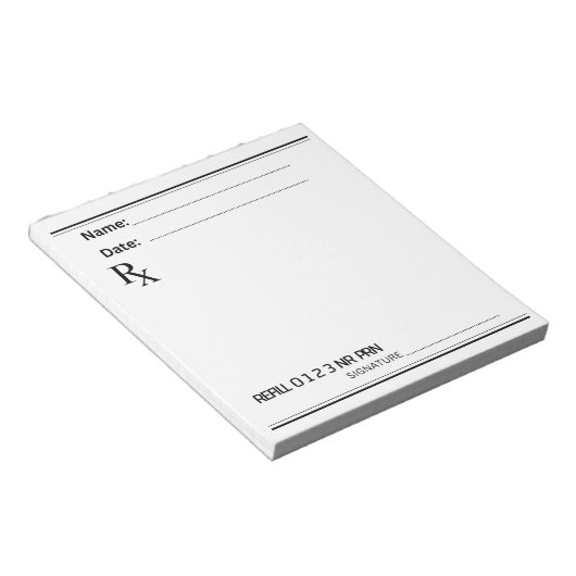 Rx Prescription Pad – Write Your Own Notes Notizblock (angewinkelt)