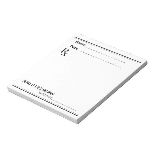 Rx Prescription Pad – Write Your Own Notes Notizblock (Rotiert)