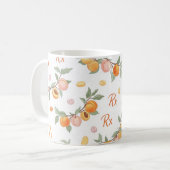 Rx Prescription Peach Pill Pattern Pharmacy Kaffeetasse (Vorderseite Links)