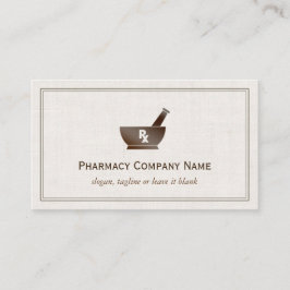 RX Symbol Pharmacy Chemist Company - Classic Linen Visitenkarte