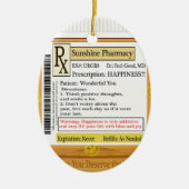 RX Verordnung für Glück Keramik Ornament (Vorne)