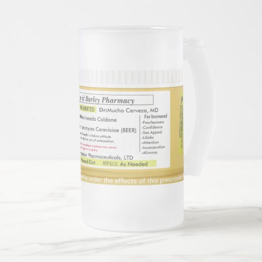 RX Verordnungs-Bier-Tasse CustomizeAbles Mattglas Bierglas (VorderseiteRechts)