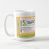 RX-Verschreibung für Gesundheit Kaffeetasse (Links)