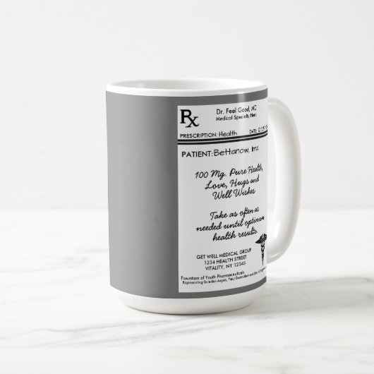 RX-Verschreibung Inspiration wird gut Kaffeetasse (VorderseiteRechts)