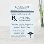 RX Verschreibung Pad Funny Get Well Card Karte (Vorderseite)