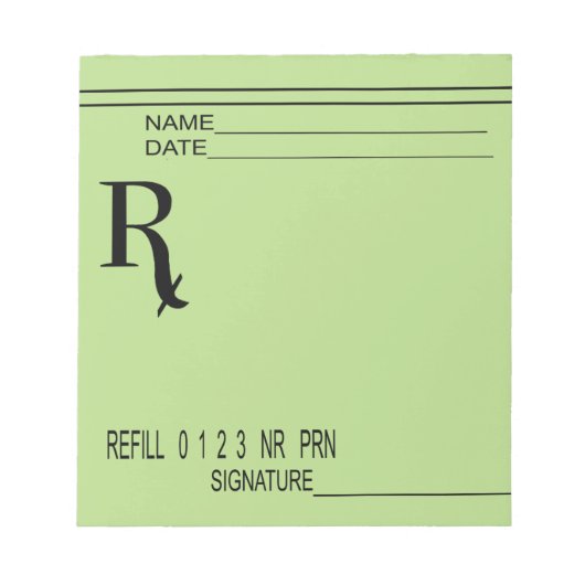 Rx Verschreibung Pad - Schreiben Sie Ihre eigene V Notizblock (Vorderseite)