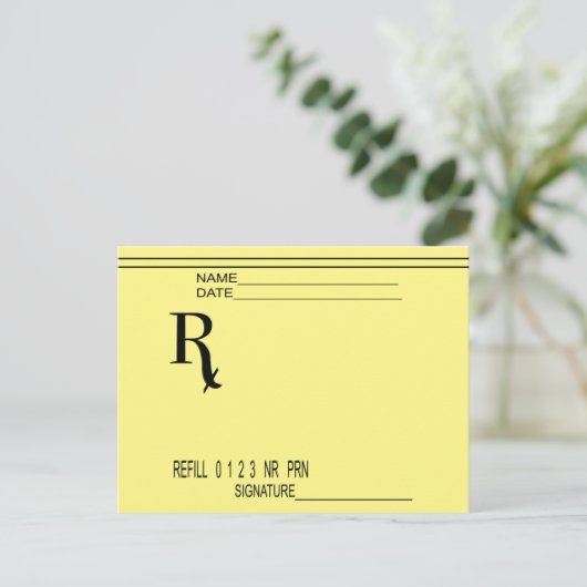 Rx Verschreibung Pad - Schreiben Sie Ihre eigene V Postkarte (Stehend Vorderseite)