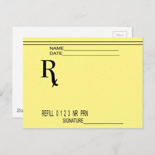 Rx Verschreibung Pad - Schreiben Sie Ihre eigene V Postkarte (Vorne/Hinten)