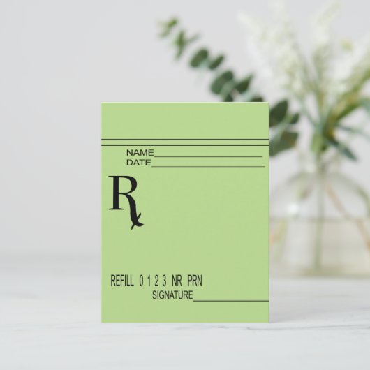 Rx Verschreibung Pad - Schreiben Sie Ihre eigene V Postkarte (Stehend Vorderseite)