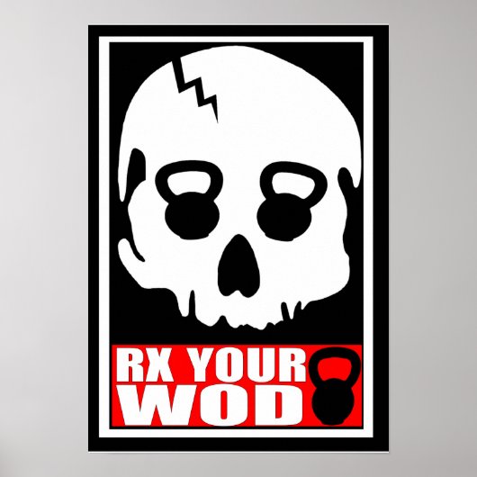 RX Your WOD - Kettlebell Skull Poster (Vorne)