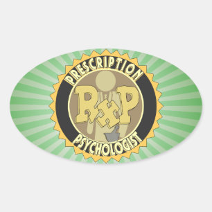 RxP-Verschreibung Psychologe LOGO Round Ovaler Aufkleber