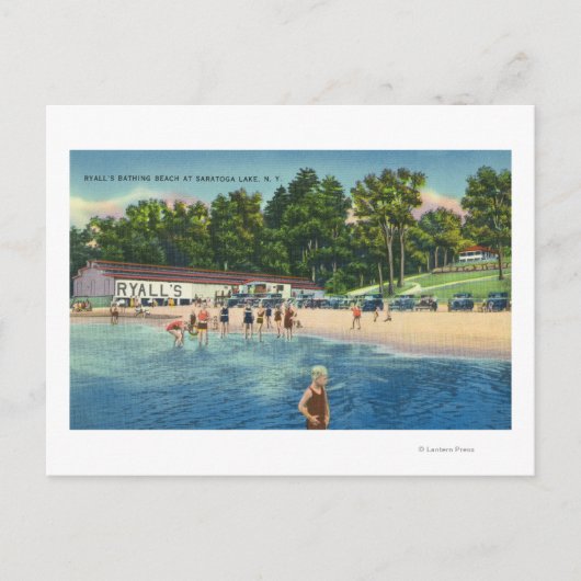 Ryalls Bathing Beach bei Saratoga Lake View Postkarte (Vorderseite)