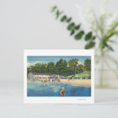 Ryalls Bathing Beach bei Saratoga Lake View Postkarte (Stehend Vorderseite)