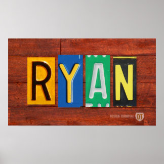 RYAN-Lizenzschild Namensschild-Plakat Poster