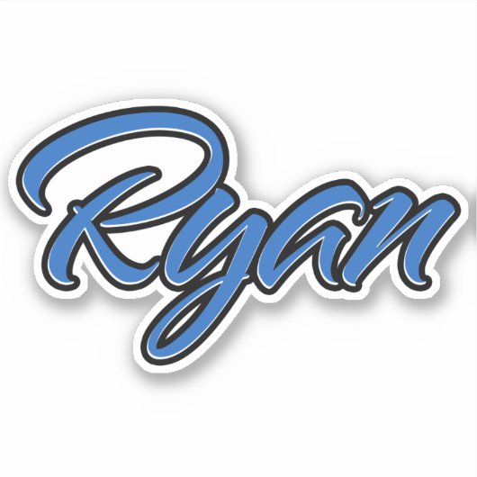 Ryan Name blue Aufkleber Sticker Stickerset (Vorderseite)