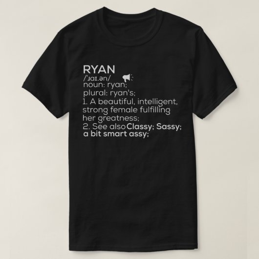 Ryan Name Ryan Definition Ryan Weibliche Name Ryan T-Shirt (Design vorne)