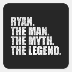 Ryan Name, Ryan Der Mann Der Mythos Die Legende Quadratischer Aufkleber