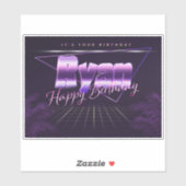 Ryan Name Vorname lila retro Sticker Geburtstag (Blatt)