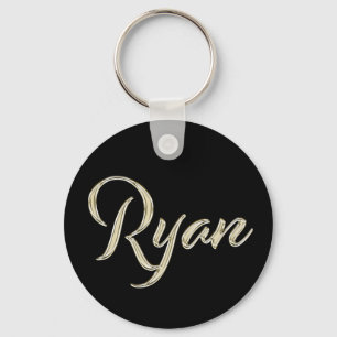 Ryan Name whitegold Button Schlüsselanhänger