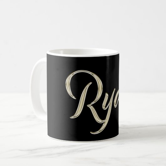 Ryan Name whitegold Tasse Teetasse Kaffeetasse (Vorderseite Links)
