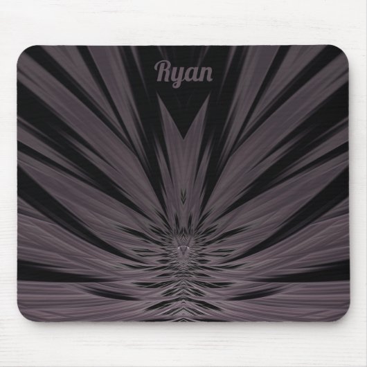 RYAN ~ Schwarzes und Graues Fraktal Muster ~ Mousepad (Vorne)