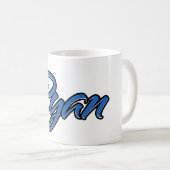 Ryan Vorname Name blue Tasse Kaffeetasse (VorderseiteRechts)