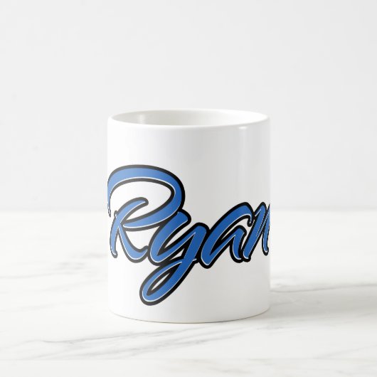 Ryan Vorname Name blue Tasse Kaffeetasse (Mittel)