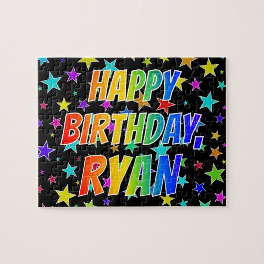 "RYAN" Vorname, Spaß "GLÜCKLICHER BIRTHTAG" Puzzle (Horizontal)