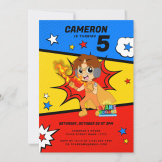 Ryan's World Comic Geburtstag Einladung