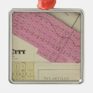 Ryansville, Ford-Stadt, Spearville, Kansas Silbernes Ornament
