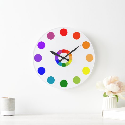 RYB-Farbrad nummeriert Große Wanduhr (Zuhause)