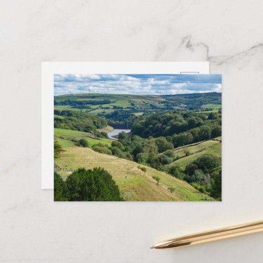 Ryburn Valley and Dam Postkarte (Vorderseite/Rückseite Beispiel)