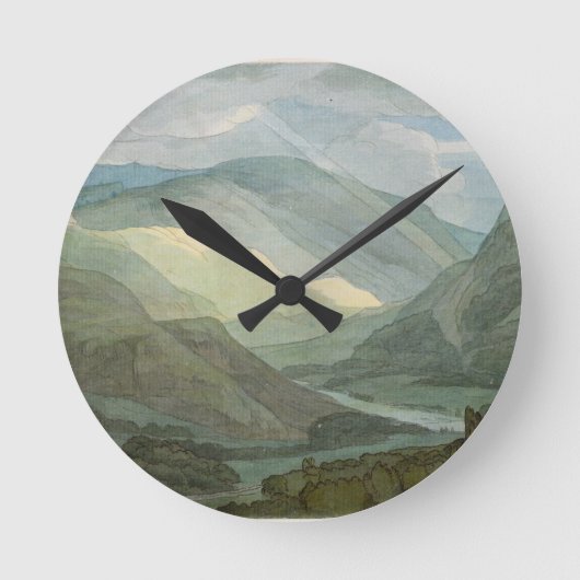 Rydal Water, 1786 (w/c) Runde Wanduhr (Vorderseite)