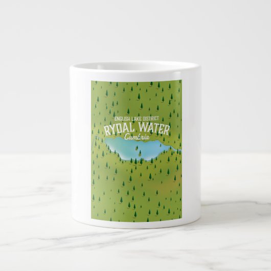 Rydal Water Cumbria Karte Poster Jumbo-Tasse (Vorderseite)