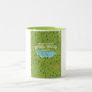 Rydal Water Cumbria Karte Poster Zweifarbige Tasse
