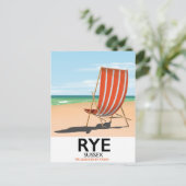 Rye Beach Sussex "ist schneller per Zug Postkarte (Stehend Vorderseite)