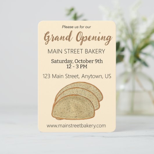 Rye Broad Jüdische Bäckerei Grand Opening Baking C Einladung (Stehend Vorderseite)