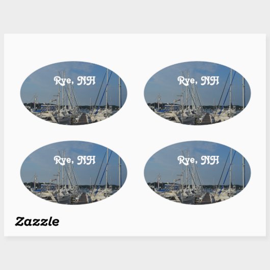 Rye NH Harbour Ovaler Aufkleber (Blatt)