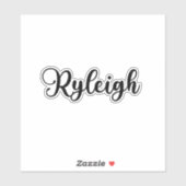 Ryleigh Name - Handgeschriebene Kalligrafie Aufkleber (Blatt)