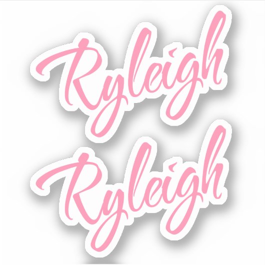 Ryleigh Name pink cursive x2 Aufkleber (Vorderseite)