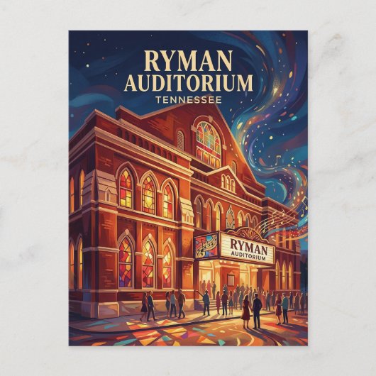 Ryman Auditorium Tennessee Postkarte (Vorderseite)