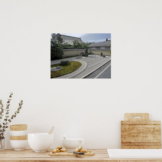 Ryogen in Temple Garden - Kyoto Japan Poster (Küche)