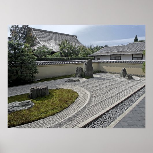 Ryogen in Temple Garden - Kyoto Japan Poster (Vorne)