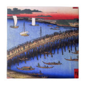 Ryōgoku Brücke und der große Riverbank (両国橋大川ばた) Fliese (Vorderseite)