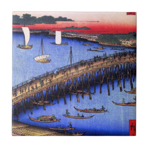 Ryōgoku Brücke und der große Riverbank (両国 Fliese