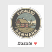 Ryomgård, Dänemark Danmark Aufkleber (Blatt)