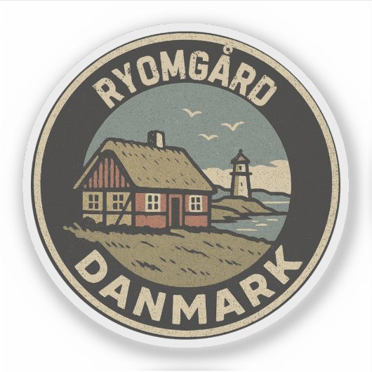 Ryomgård, Dänemark Danmark Aufkleber (Vorderseite)