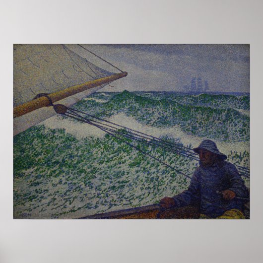 Rysselberghe - Der Mann am Tiller 1892 Poster (Vorne)