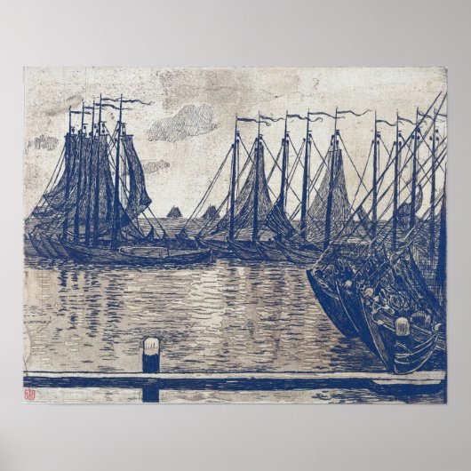 Rysselberghe - Die Fischereiflotte Poster (Vorne)